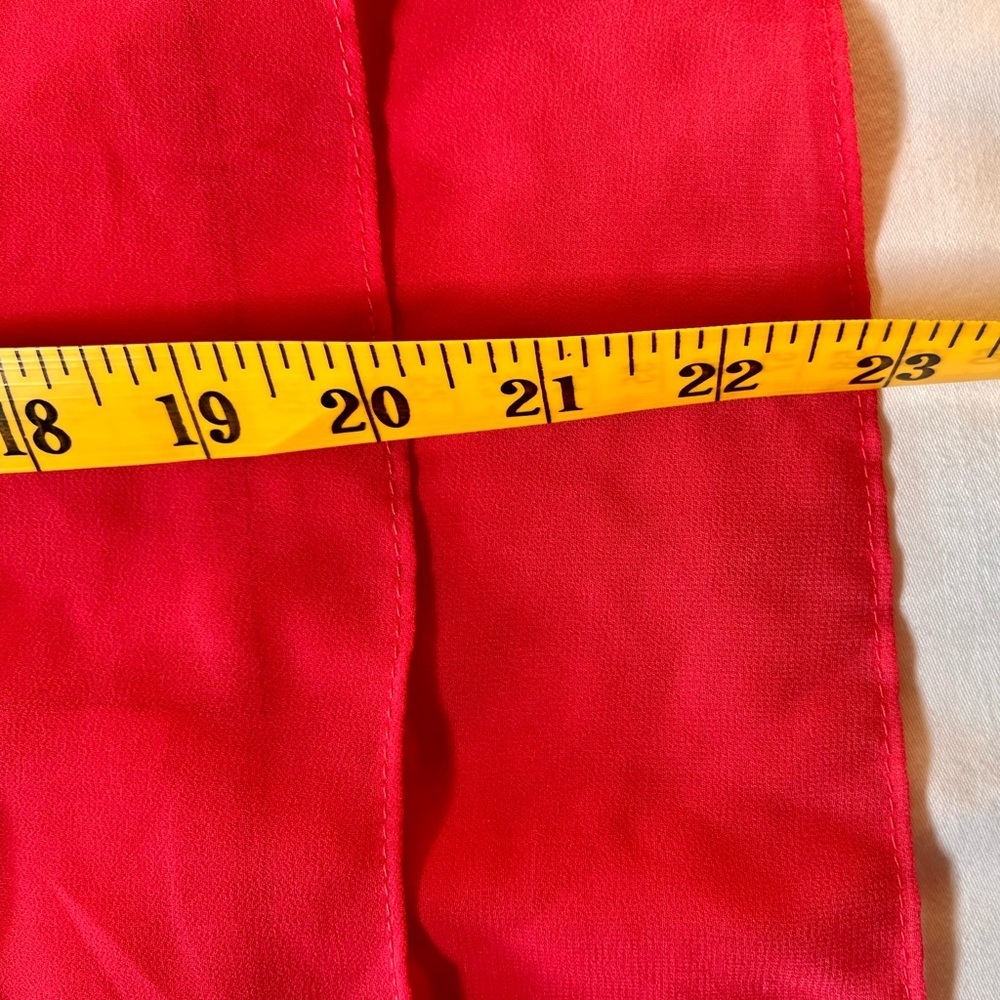 American Eagle Pink Tiered Ruffle Cap Sleeve Blouse Button Back Top Chiffon Med - Picture 11 of 12